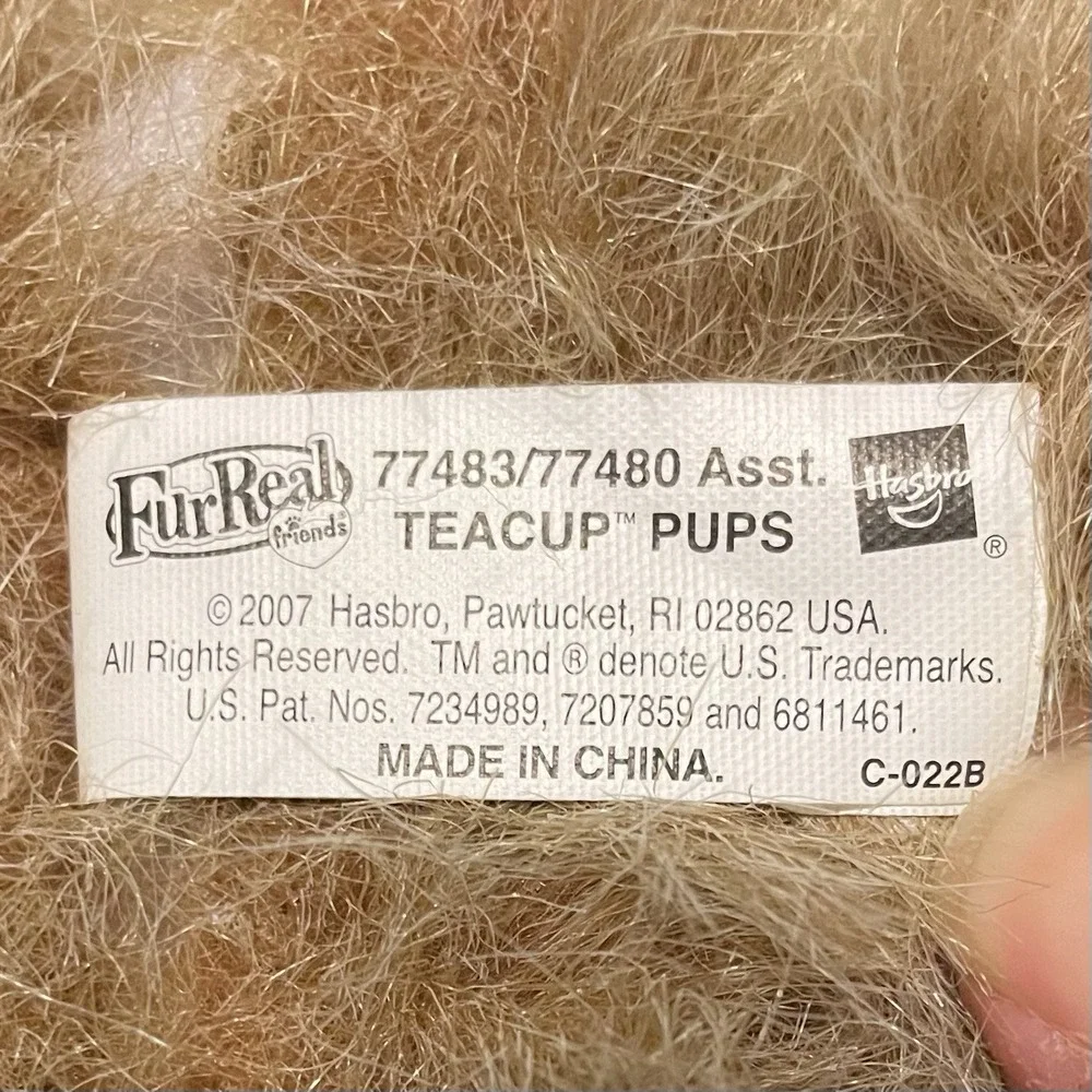 Hasbro FurReal Friends Yorkie Blue‎ Bow Teacup Pups Interactive Dog 2007 Works